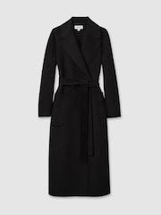 Reiss Black Lucia Wool Blend Double Breasted Blindseam Coat - Image 2 of 6