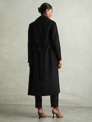 Reiss Black Lucia Wool Blend Double Breasted Blindseam Coat - Image 5 of 6
