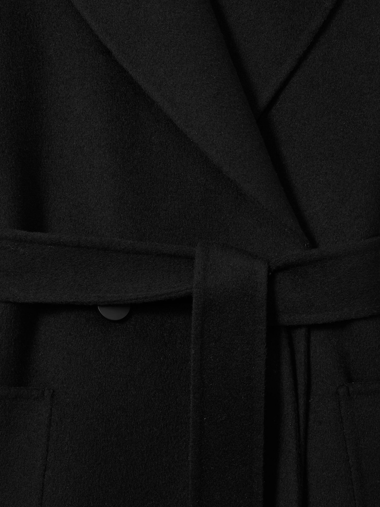 Reiss Black Lucia Wool Blend Double Breasted Blindseam Coat - Image 6 of 6