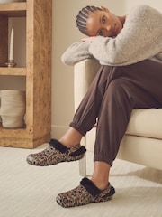 Leopard - Женские тапочки-сабо с подкладкой из искусственного меха - Изображение 1 из 8