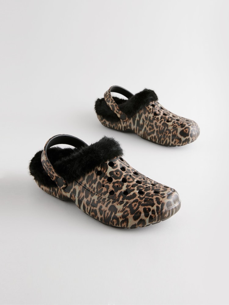 Crocs Clogs Crocs With Fur Cheetah Leopard Print Fur Crocs Women