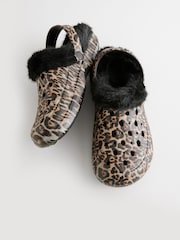 Leopard - Женские тапочки-сабо с подкладкой из искусственного меха - Изображение 5 из 8