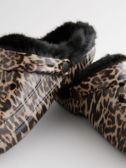 Leopard - Женские тапочки-сабо с подкладкой из искусственного меха - Изображение 7 из 8