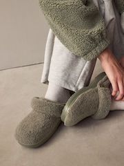 Khaki Green Borg Eva Clog Slippers - Image 2 of 8