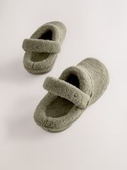 Khaki Green Borg Eva Clog Slippers - Image 6 of 8