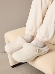 Ecru Borg Eva Clog Slippers - Image 3 of 8