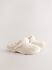 Ecru Borg Eva Clog Slippers - Image 4 of 8