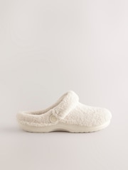 Ecru Borg Eva Clog Slippers - Image 5 of 8