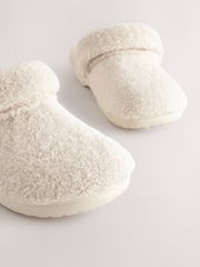 Ecru Borg Eva Clog Slippers - Image 7 of 8