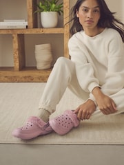 Pink Womens Faux Fur Lined Clogs Slippers - Image 2 of 8