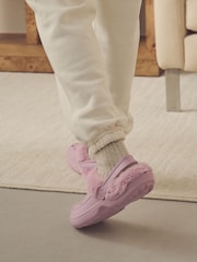 Pink Womens Faux Fur Lined Clogs Slippers - Image 3 of 8