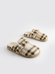Yellow Check Borg Buckle Mule Slippers - Image 1 of 5