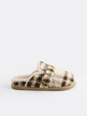 Yellow Check Borg Buckle Mule Slippers - Image 2 of 5