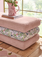 Cath Kidston Rose Thread Pink Chenille with Tiny Town Mallow Storage Ottoman - Image 4 of 8