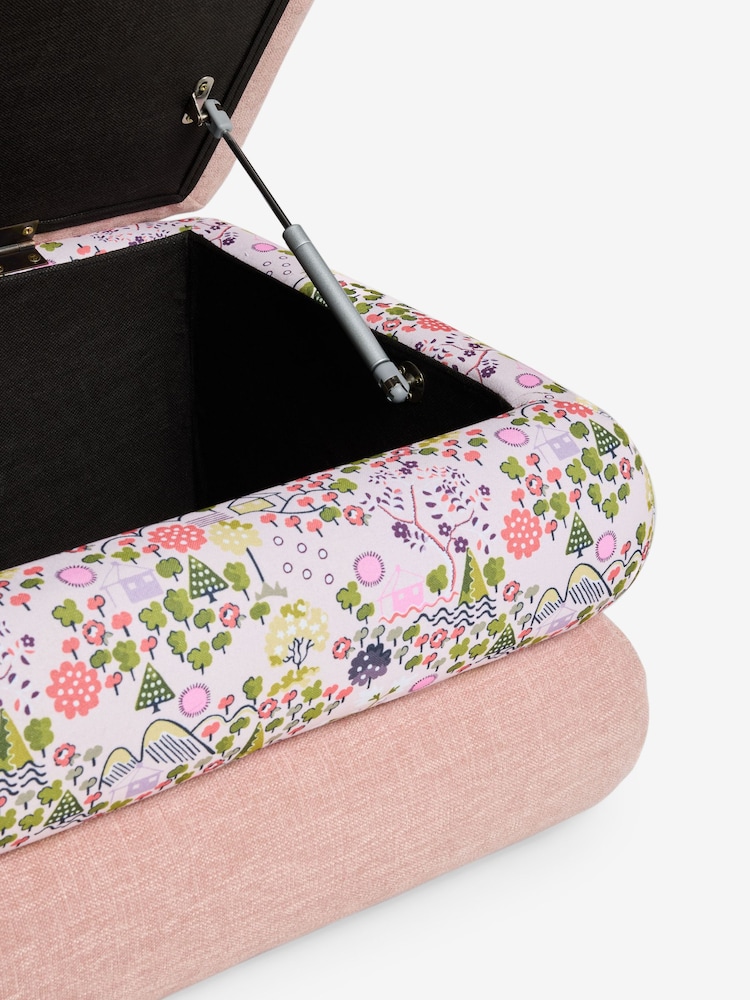 Cath Kidston Rose Thread Pink Chenille with Tiny Town Mallow Storage Ottoman - Image 8 of 8
