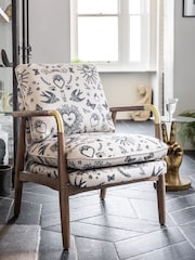 Rockett St George Celeste Hearts and Flowers Natural Signature Accent Chair - Image 1 of 11