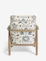Rockett St George Celeste Hearts and Flowers Natural Signature Accent Chair - Image 10 of 11