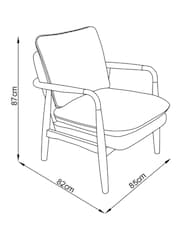 Rockett St George Celeste Hearts and Flowers Natural Signature Accent Chair - Image 3 of 11