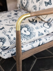 Rockett St George Celeste Hearts and Flowers Natural Signature Accent Chair - Image 5 of 11