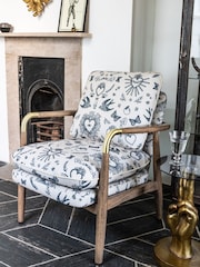 Rockett St George Celeste Hearts and Flowers Natural Signature Accent Chair - Image 6 of 11