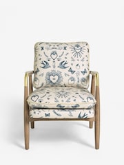Rockett St George Celeste Hearts and Flowers Natural Signature Accent Chair - Image 9 of 11