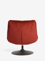 Rockett St George Luxe Needlecord Velvet Burnt Sienna Orange Lounge Lover Swivel Accent Chair - Image 8 of 8