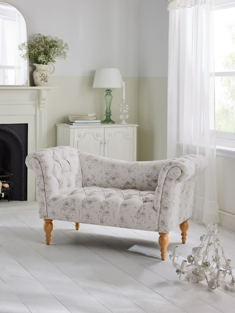 Shabby Chic by Rachel Ashwell® Dutchess Blossom Natural Delilah Loveseat Sofa Accent Chair - Image 1 of 7