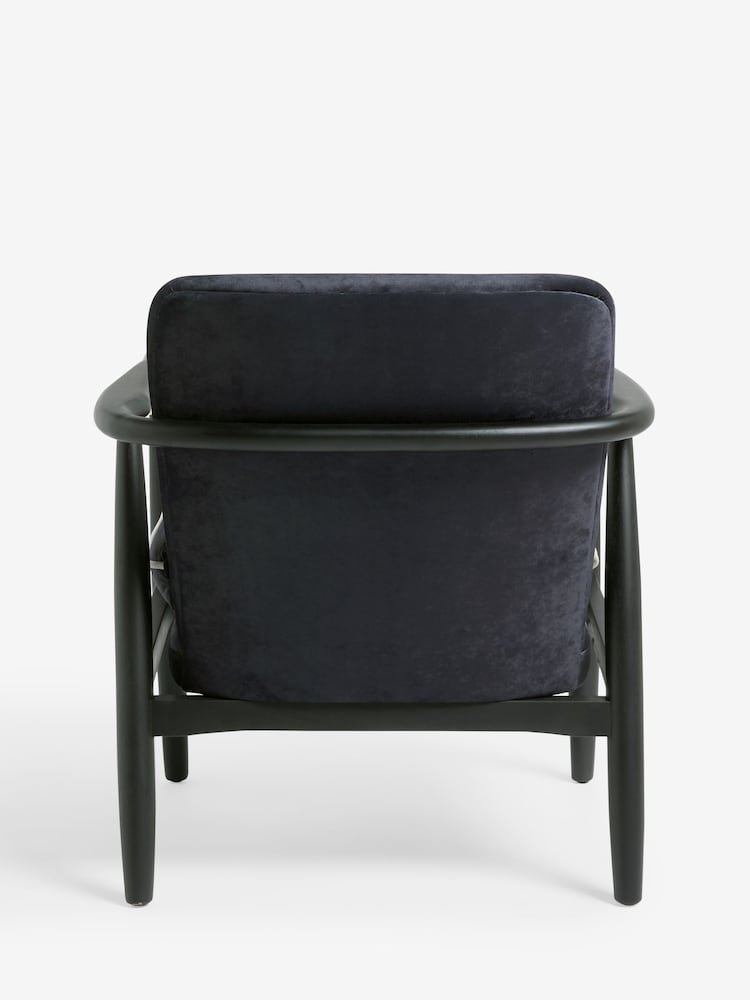 Rockett St George Black Floral Velvet Signature Accent Chair - Image 8 of 8 Rockett St George Black Floral Velvet Signature Accent Chair - Image 8 of 8