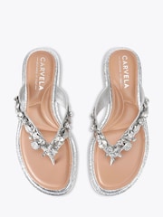 Carvela Silver Marina Flat Sandals - Image 1 of 3
