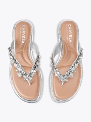 Carvela Silver Marina Flat Sandals - Image 2 of 4