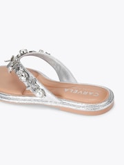 Carvela Silver Marina Flat Sandals - Image 3 of 3