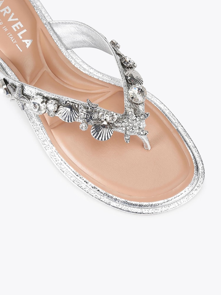 Carvela Silver Marina Flat Sandals - Image 5 of 5 Carvela Silver Marina Flat Sandals - Image 5 of 5