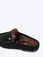 Carvela Black Marigold Fur Mule Shoes - Image 3 of 4