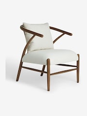 Jasper Conran London Walnut and Natural Flannel Bray Accent Chair - Image 3 of 7