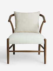 Jasper Conran London Walnut and Natural Flannel Bray Accent Chair - Image 5 of 7