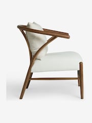 Jasper Conran London Walnut and Natural Flannel Bray Accent Chair - Image 6 of 7