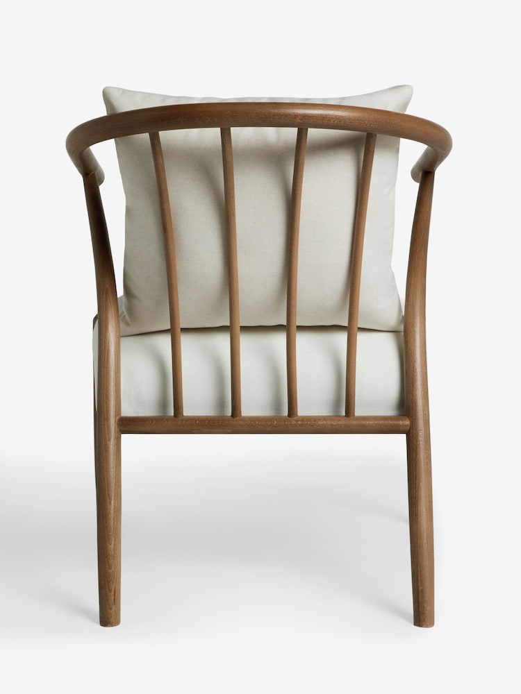 Jasper Conran London Walnut and Natural Flannel Bray Accent Chair - Image 7 of 7