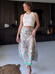 Girl In Mind Red Azalea Midi Skirt - Image 2 of 4