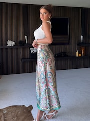 Girl In Mind Red Azalea Midi Skirt - Image 3 of 4