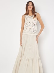 Apricot Natural Crochet Placement Vest - Image 1 of 4