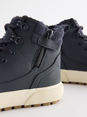 Navy Wide Fit (G) Warm Lined High Top Boots - Image 4 of 5