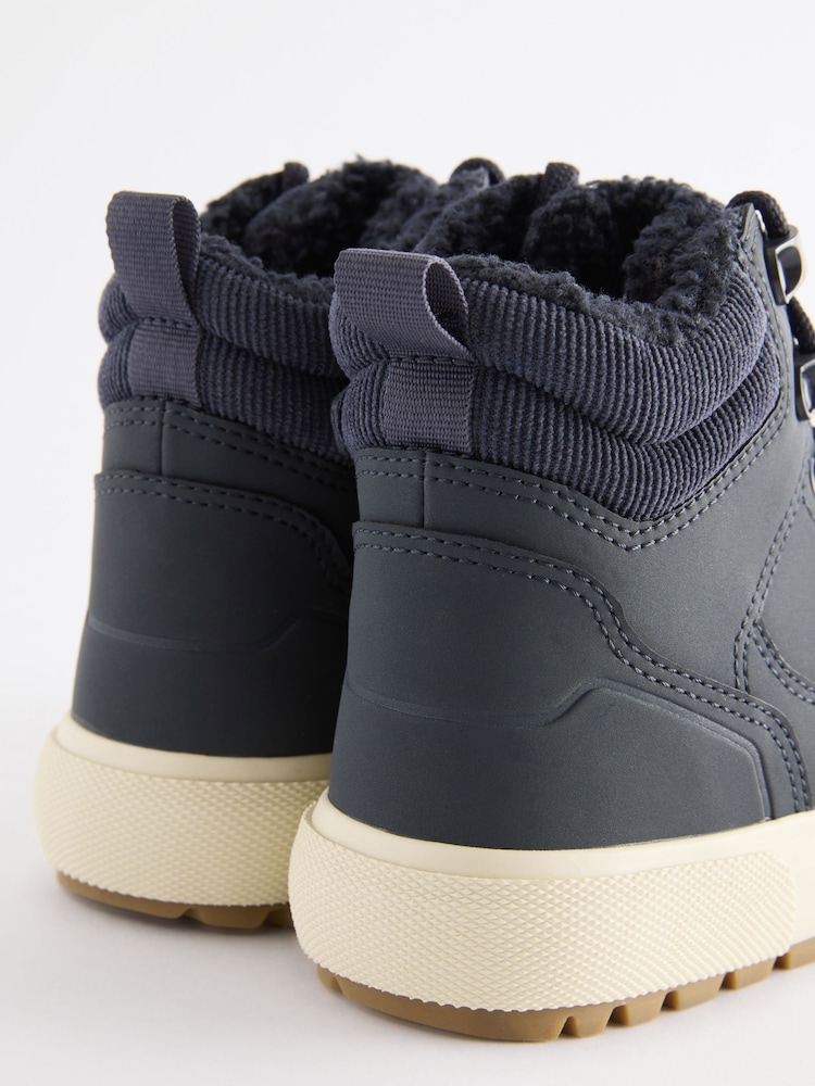 Navy Wide Fit (G) Warm Lined High Top Boots - Image 5 of 5