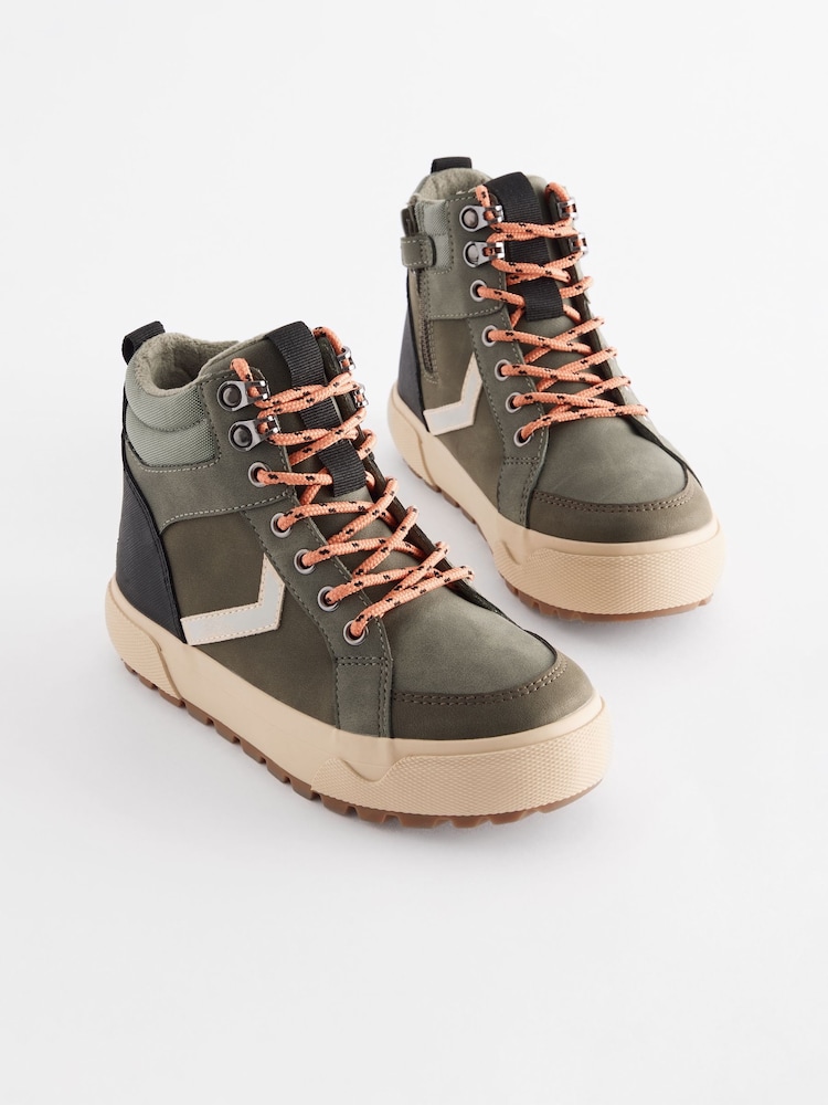 Khaki Wide Fit (G) Cleated High Top Boots - Image 1 of 6