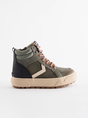 Khaki Wide Fit (G) Cleated High Top Boots - Image 2 of 6