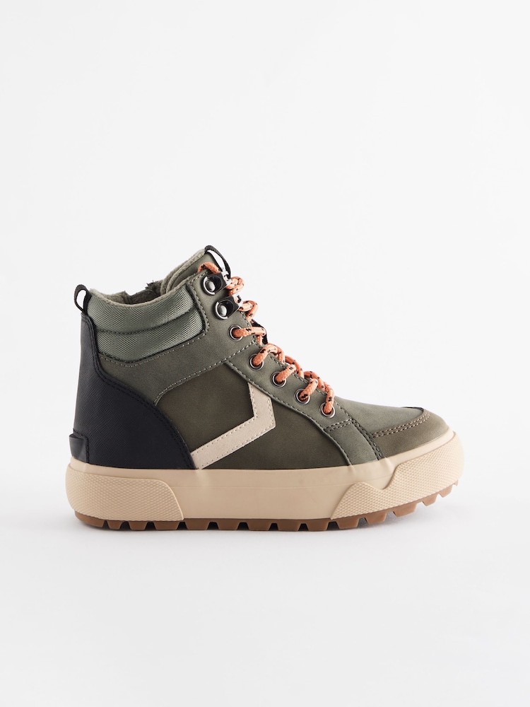 Khaki Wide Fit (G) Cleated High Top Boots - Image 2 of 6