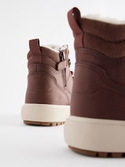 Tan Brown Wide Fit (G) Warm Lined High Top Boots - Image 3 of 6