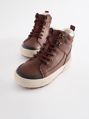 Tan Brown Wide Fit (G) Warm Lined High Top Boots - Image 5 of 6