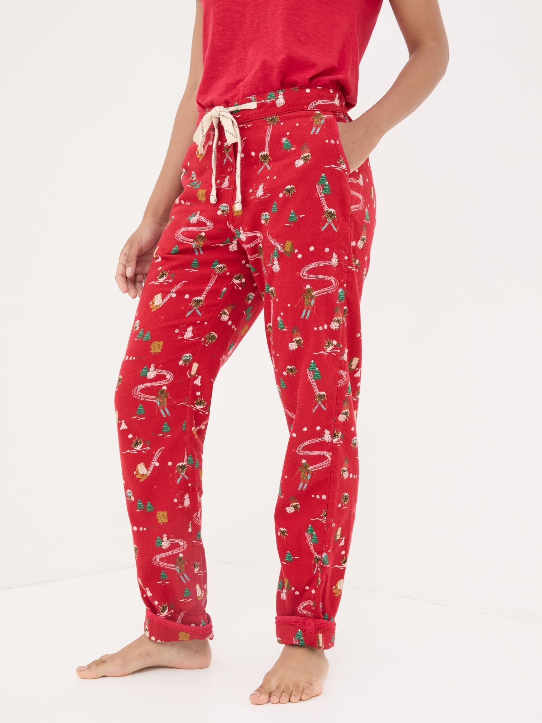 Fat Face Fatface Christmas Eva Red Food Pyjama Bottoms