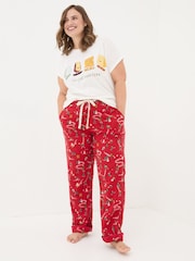 FatFace Christmas Eva Red Food Pyjama Bottoms - Image 5 of 7