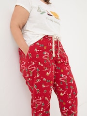 FatFace Christmas Eva Red Food Pyjama Bottoms - Image 7 of 7